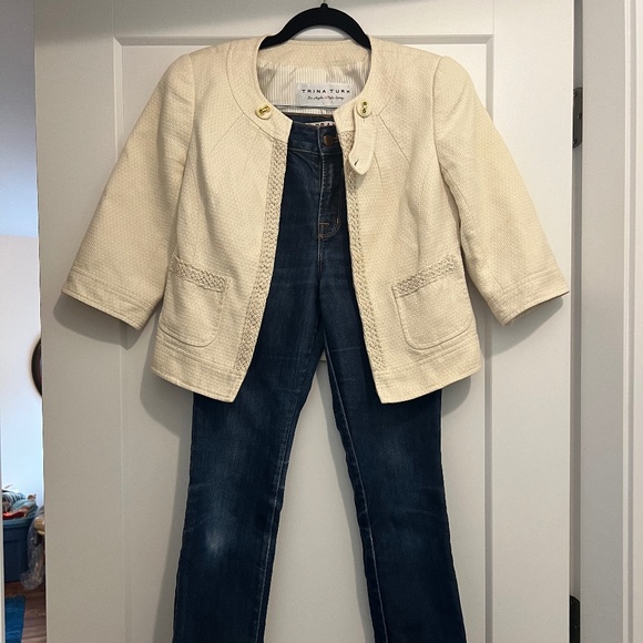 Trina Turk Cream Tweed Blazer - Picture 16 of 16